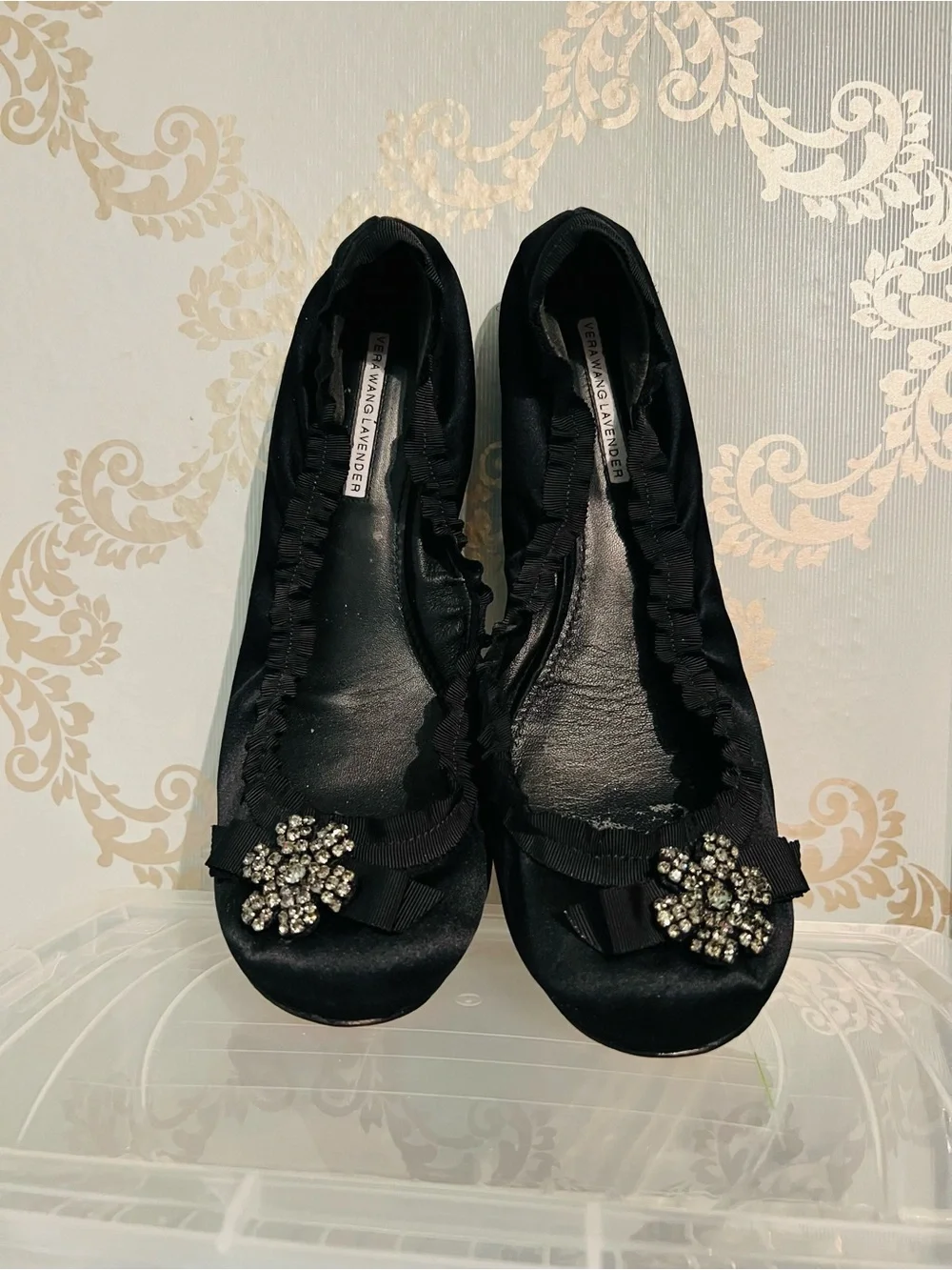 Vera Wang Lavender Satin Ballet Flats